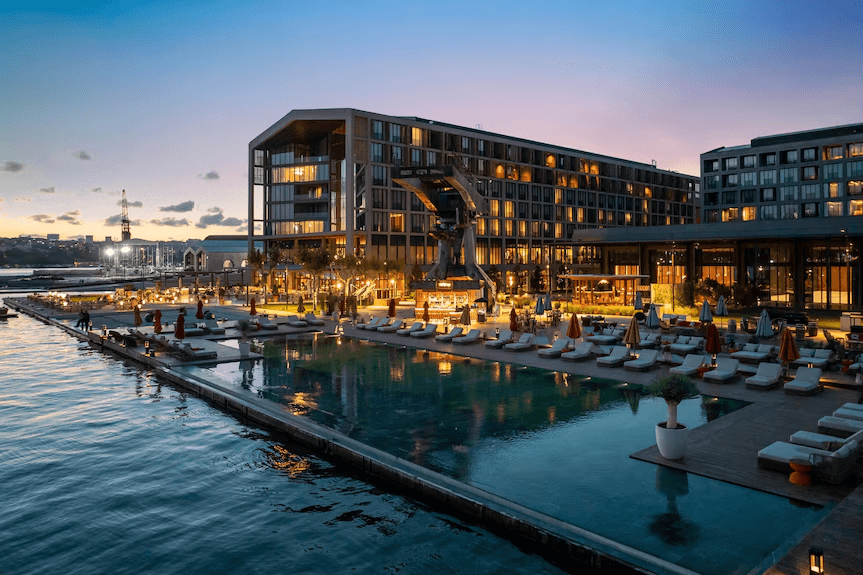 Rixos Tersane Istanbul at dusk